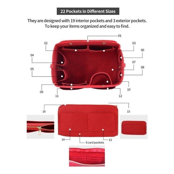 Purse Organizer Insert for Louis Vuitton GM /extra large and other brand - Picture 9 of 12